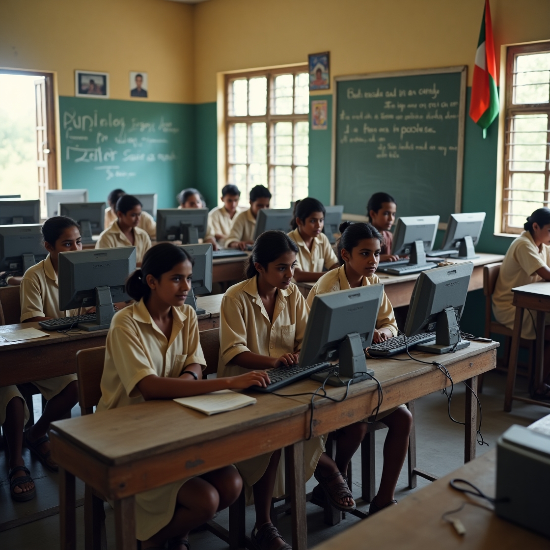 Students receiving digital training